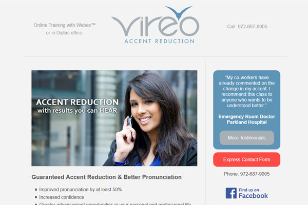 Vireo Accent Reduction